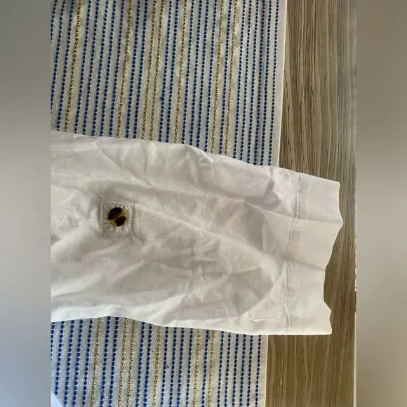 Marysia Resort Blouse White Three-Quarter Sleeve with V-Neck Sz Small - Picture 7 of 15